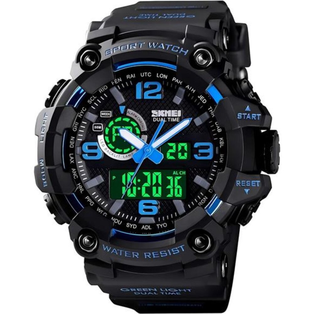 Men's Large Face Outdoor Sports Watches Military S-Shock Watch Black